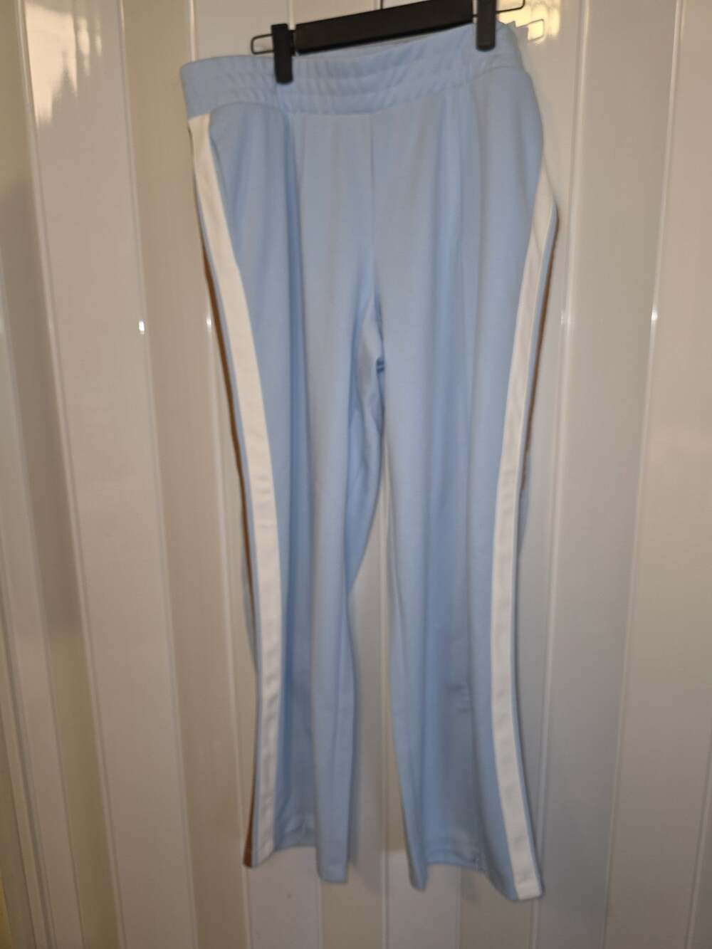 Wild Fable Women's Blue Track Pants White Brown Side Stripe Pull-On L